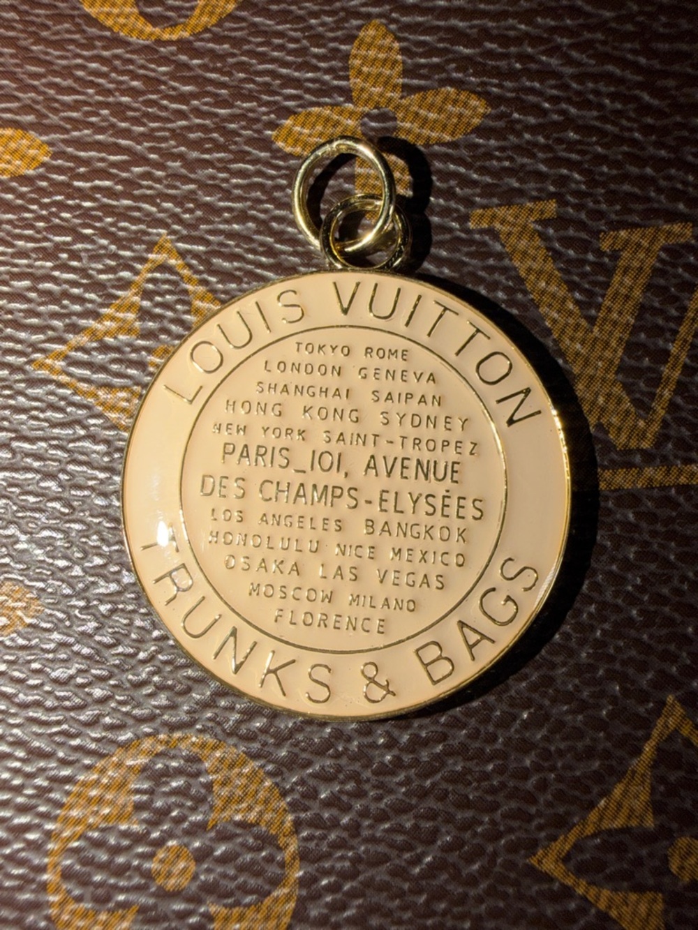 Gorgeous Cream Color Upcycled LV Trunks and Bags Charm